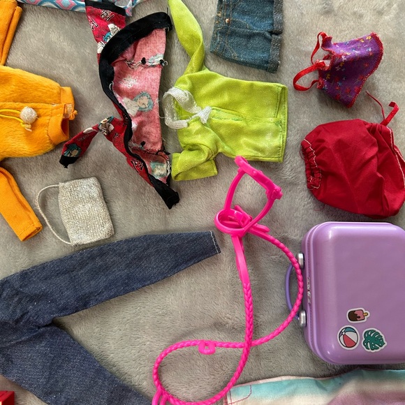 Vintage Barbie other Doll Clothes Pants Shirts Dresses Accessories Lot - Picture 3 of 7